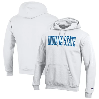 Men's Champion White Indiana State Sycamores Eco Powerblend Pullover Hoodie
