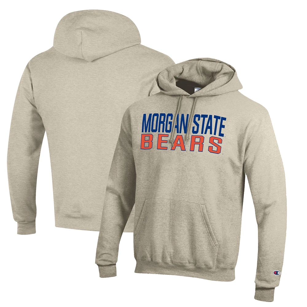Men's Champion Oatmeal Morgan State Bears Eco Powerblend Pullover Hoodie