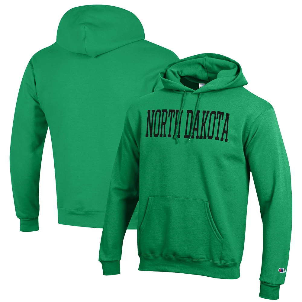 Men's Champion Green North Dakota Eco Powerblend Pullover Hoodie