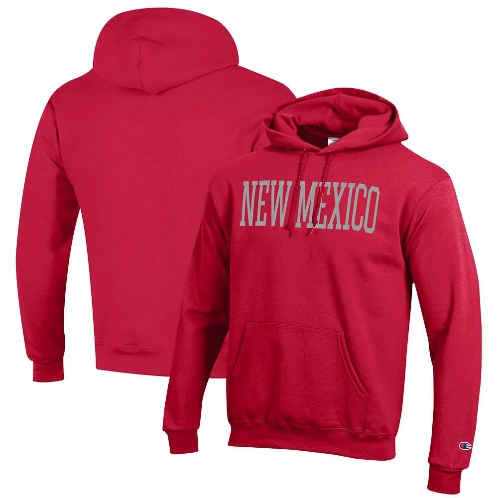 Men's Champion Cherry New Mexico Lobos Eco Powerblend Pullover Hoodie