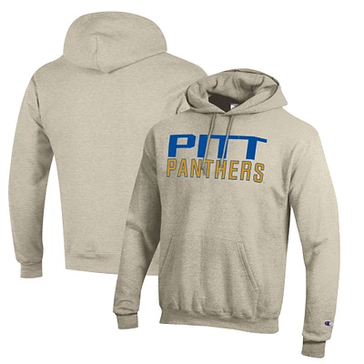 Men's Champion Oatmeal Pitt Panthers Eco Powerblend Pullover Hoodie