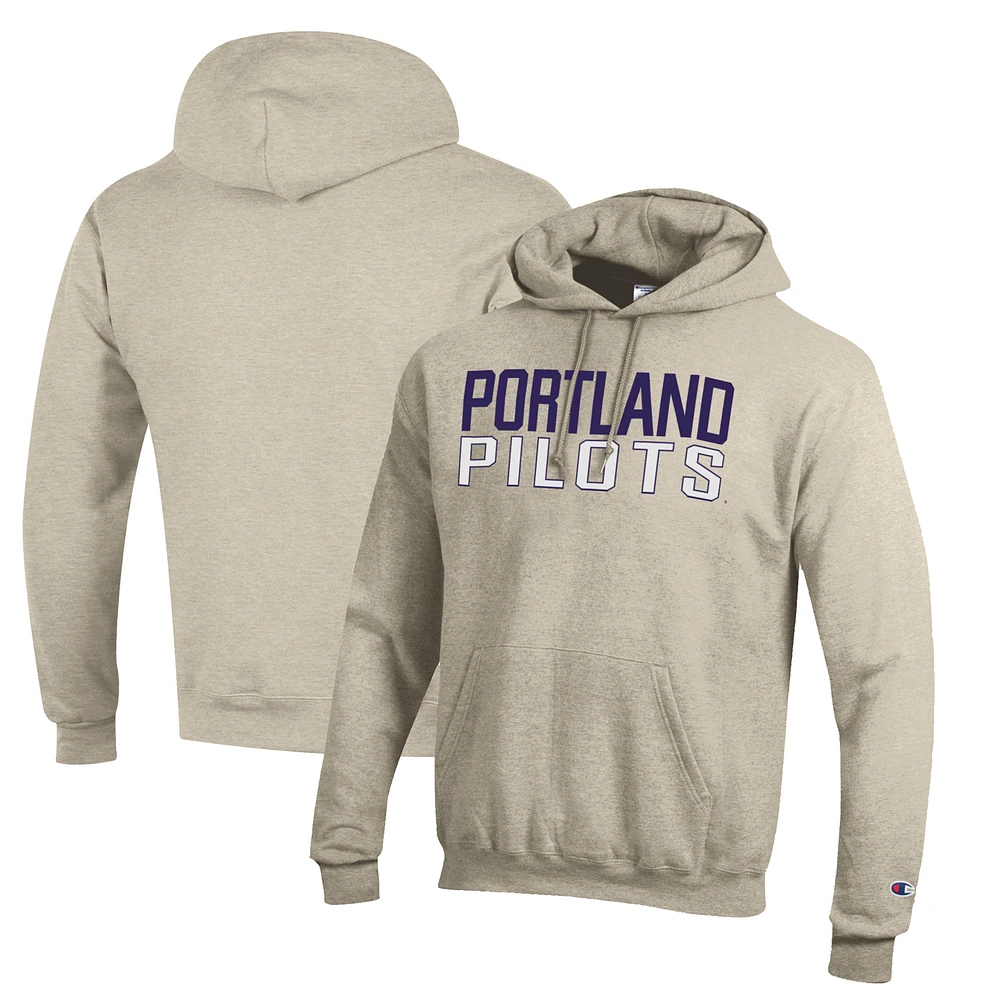Men's Champion Oatmeal Portland Pilots Eco Powerblend Pullover Hoodie