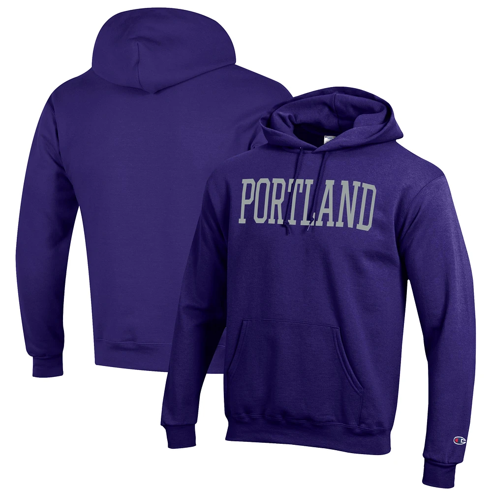 Men's Champion Purple Portland Pilots Eco Powerblend Pullover Hoodie
