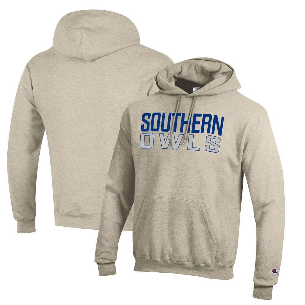 Men's Champion Oatmeal Southern Connecticut Owls Eco Powerblend Pullover Hoodie