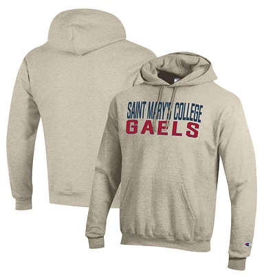 Men's Champion Oatmeal Saint Mary's Gaels Eco Powerblend Pullover Hoodie