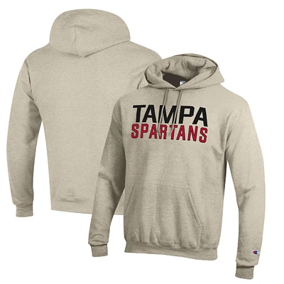 Men's Champion Oatmeal University of Tampa Spartans Eco Powerblend Pullover Hoodie
