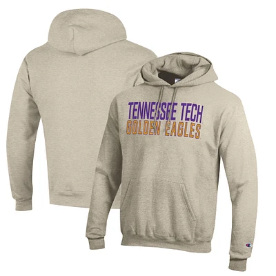 Men's Champion Oatmeal Tennessee Tech Golden Eagles Eco Powerblend Pullover Hoodie