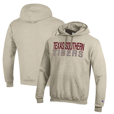 Men's Champion Oatmeal Texas Southern Tigers Eco Powerblend Pullover Hoodie