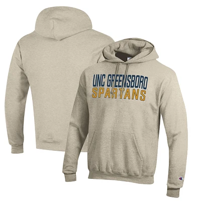 Men's Champion Oatmeal UNCG Spartans Eco Powerblend Pullover Hoodie