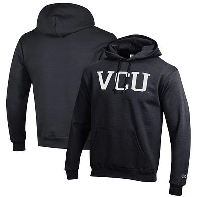 Men's Champion Black VCU Rams Eco Powerblend Pullover Hoodie