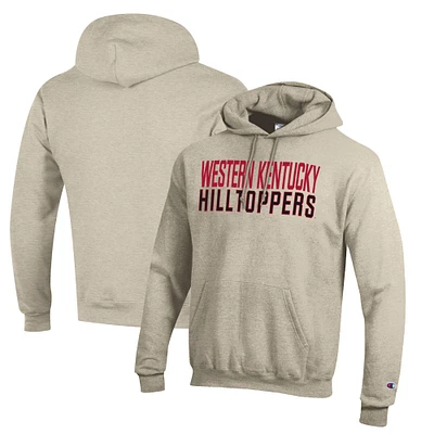 Men's Champion Oatmeal Western Kentucky Hilltoppers Eco Powerblend Pullover Hoodie