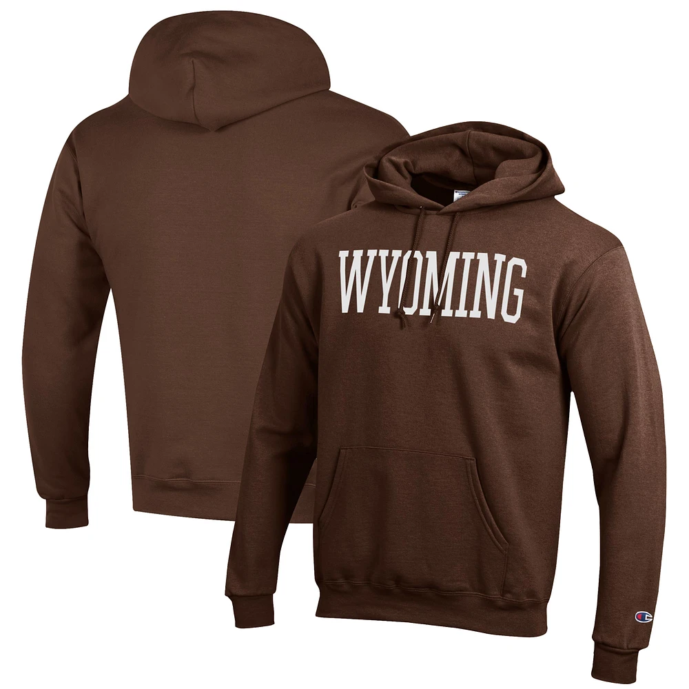 Men's Champion Brown Wyoming Cowboys Eco Powerblend Pullover Hoodie