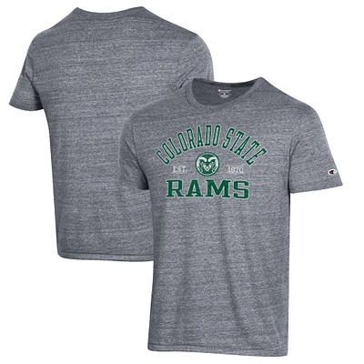 Men's Champion Heathered Gray Colorado State Rams Ultimate Tri-Blend T-Shirt