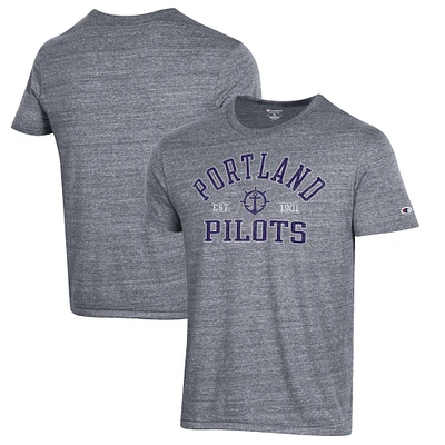 Men's Champion Heathered Gray Portland Pilots Ultimate Tri-Blend T-Shirt