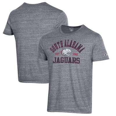 Men's Champion Heathered Gray South Alabama Jaguars Ultimate Tri-Blend T-Shirt