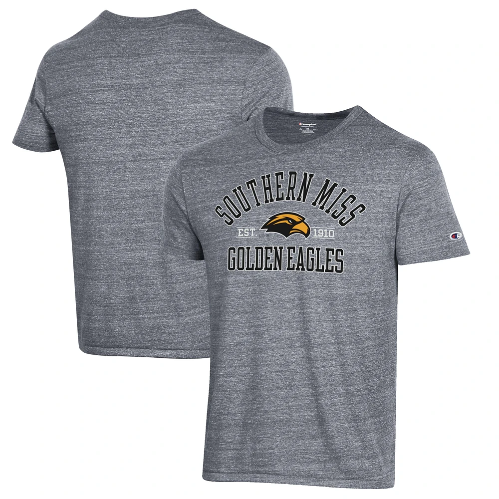 Men's Champion Heathered Gray Southern Miss Golden Eagles Ultimate Tri-Blend T-Shirt