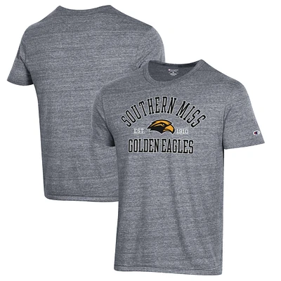Men's Champion Heathered Gray Southern Miss Golden Eagles Ultimate Tri-Blend T-Shirt