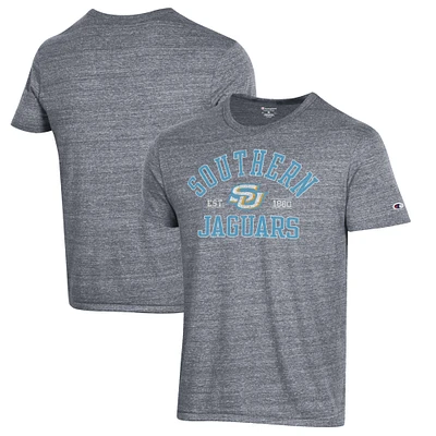 Men's Champion Heathered Gray Southern University Jaguars Ultimate Tri-Blend T-Shirt