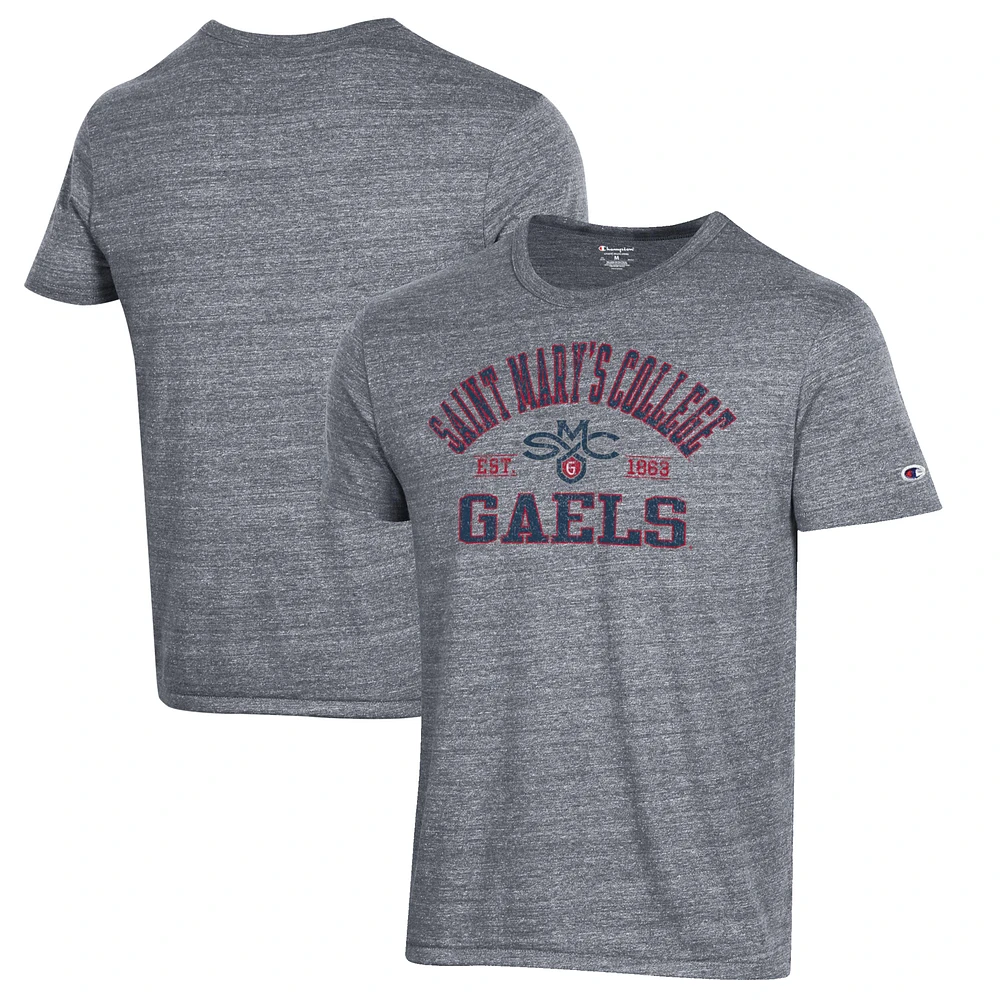 Men's Champion Heathered Gray Saint Mary's Gaels Ultimate Tri-Blend T-Shirt