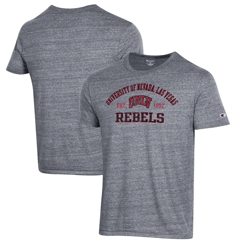 Men's Champion Heathered Gray UNLV Rebels Ultimate Tri-Blend T-Shirt