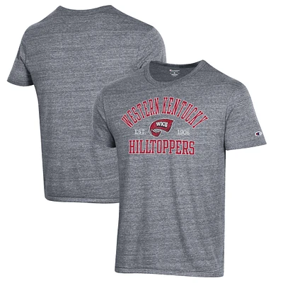 Men's Champion Heathered Gray Western Kentucky Hilltoppers Ultimate Tri-Blend T-Shirt