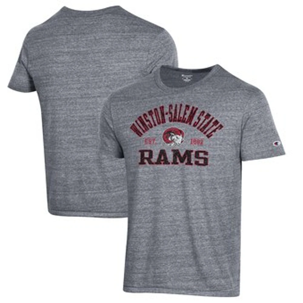 Men's Champion Heathered Gray Winston-Salem State Rams Ultimate Tri-Blend T-Shirt