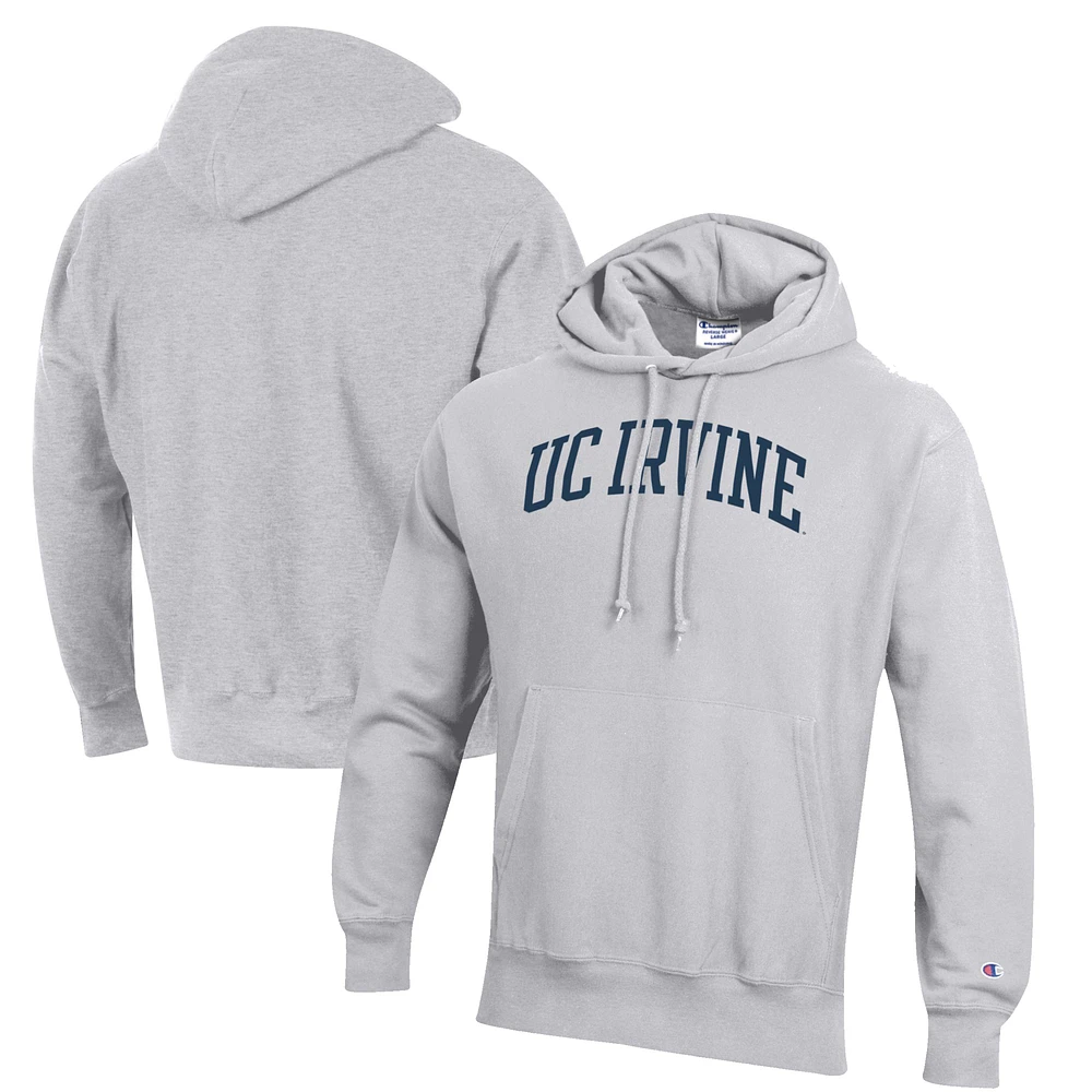Men's Champion Heathered Gray UC Irvine Anteaters Reverse Weave Fleece Pullover Hoodie