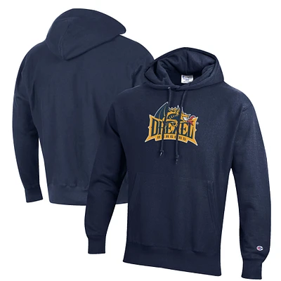 Men's Champion Navy Drexel Dragons Reverse Weave Fleece Pullover Hoodie