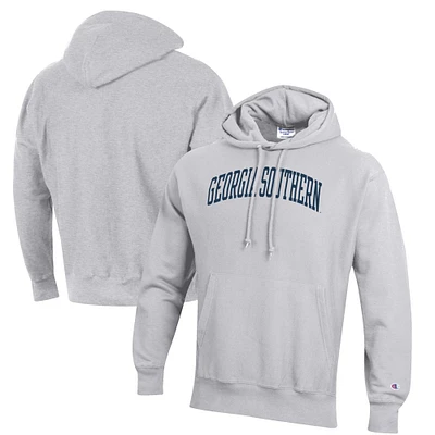 Men's Champion Heathered Gray Georgia Southern Eagles Reverse Weave Fleece Pullover Hoodie