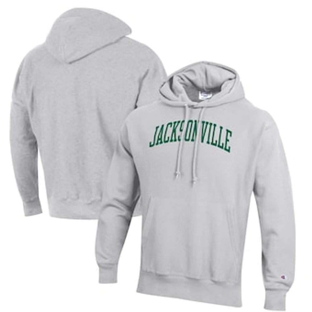 Men's Champion Heathered Gray JU Dolphins Reverse Weave Fleece Pullover Hoodie