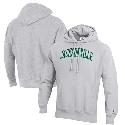 Men's Champion Heathered Gray JU Dolphins Reverse Weave Fleece Pullover Hoodie