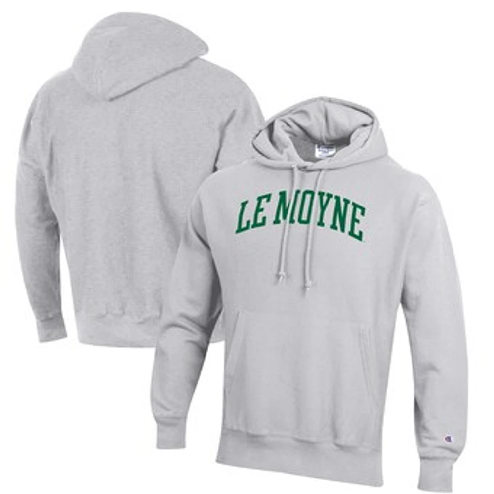 Men's Champion Heathered Gray Le Moyne Dolphins Reverse Weave Fleece Pullover Hoodie