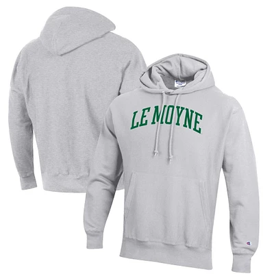 Men's Champion Heathered Gray Le Moyne Dolphins Reverse Weave Fleece Pullover Hoodie