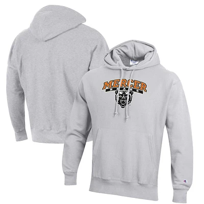 Men's Champion Heathered Gray Mercer Bears Reverse Weave Fleece Pullover Hoodie