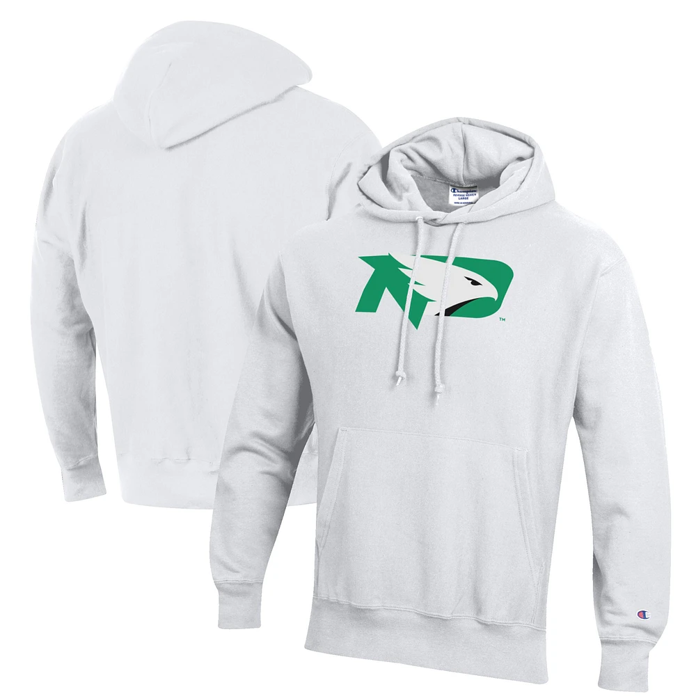 Men's Champion White North Dakota Reverse Weave Fleece Pullover Hoodie