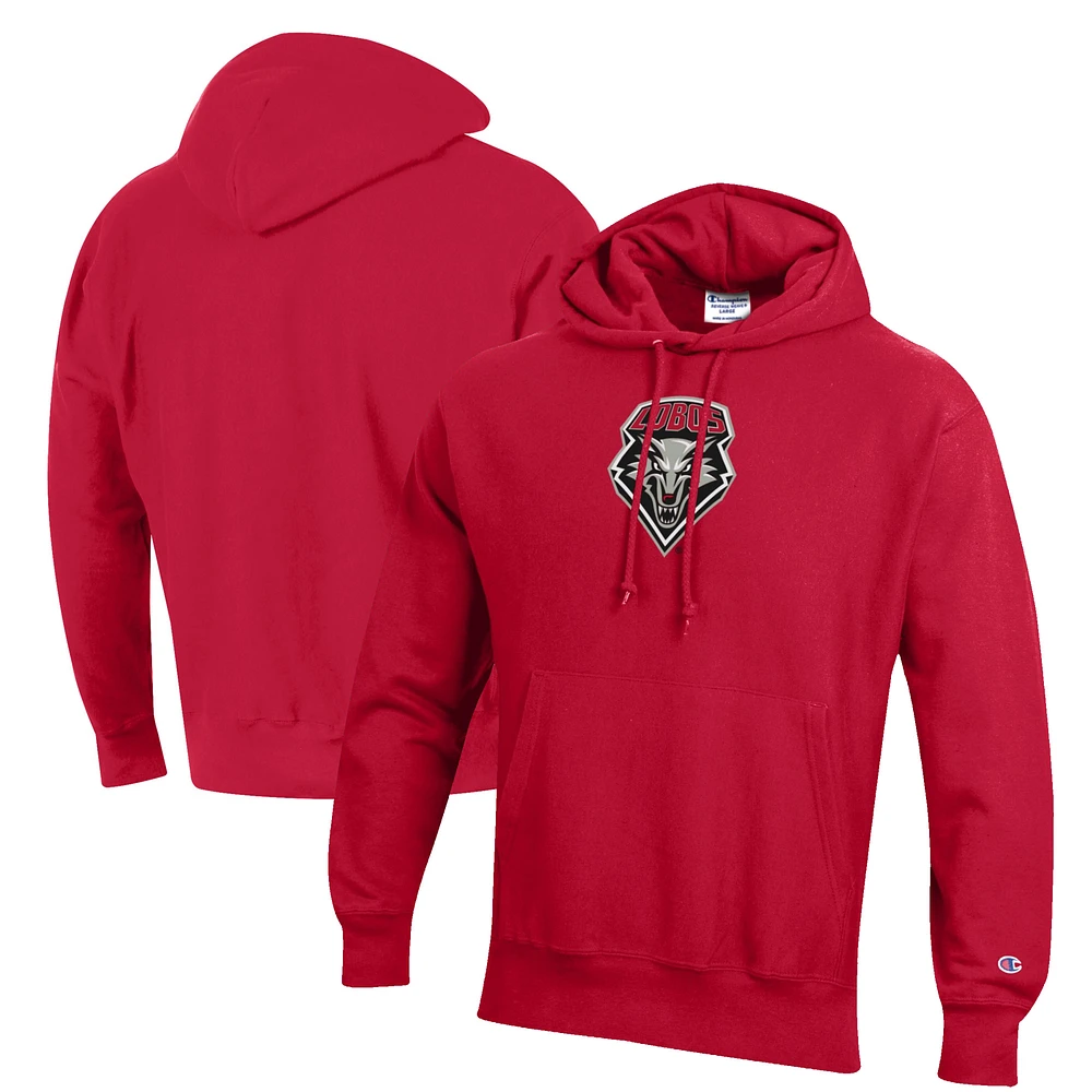 Men's Champion Cherry New Mexico Lobos Reverse Weave Fleece Pullover Hoodie