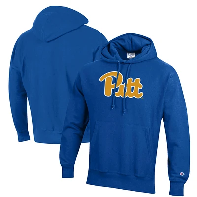 Men's Champion Royal Pitt Panthers Reverse Weave Fleece Pullover Hoodie
