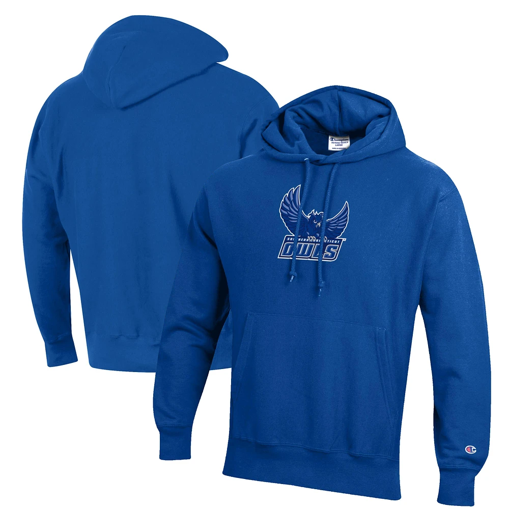 Men's Champion Blue Southern Connecticut Owls Reverse Weave Fleece Pullover Hoodie