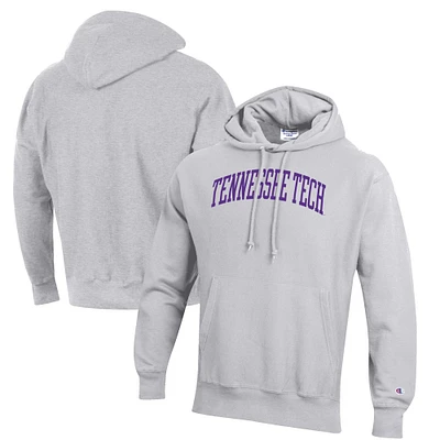 Men's Champion Heathered Gray Tennessee Tech Golden Eagles Reverse Weave Fleece Pullover Hoodie
