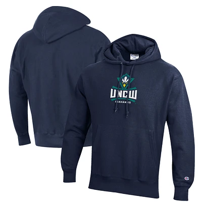 Men's Champion Navy UNC Wilmington Seahawks Reverse Weave Fleece Pullover Hoodie
