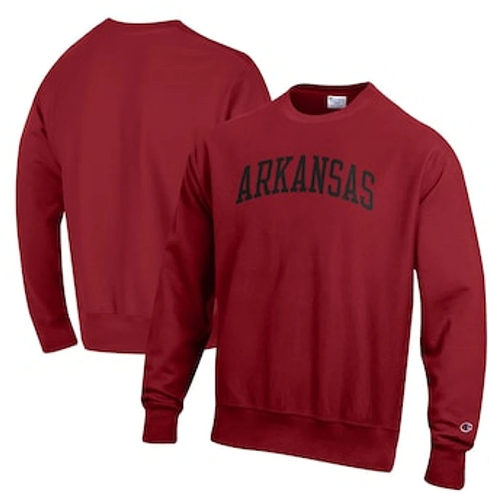 Men's Champion Cardinal Arkansas Razorbacks Reverse Weave Fleece Crewneck Sweatshirt