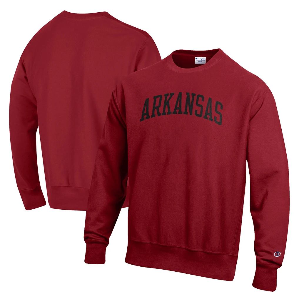 Men's Champion Cardinal Arkansas Razorbacks Reverse Weave Fleece Crewneck Sweatshirt