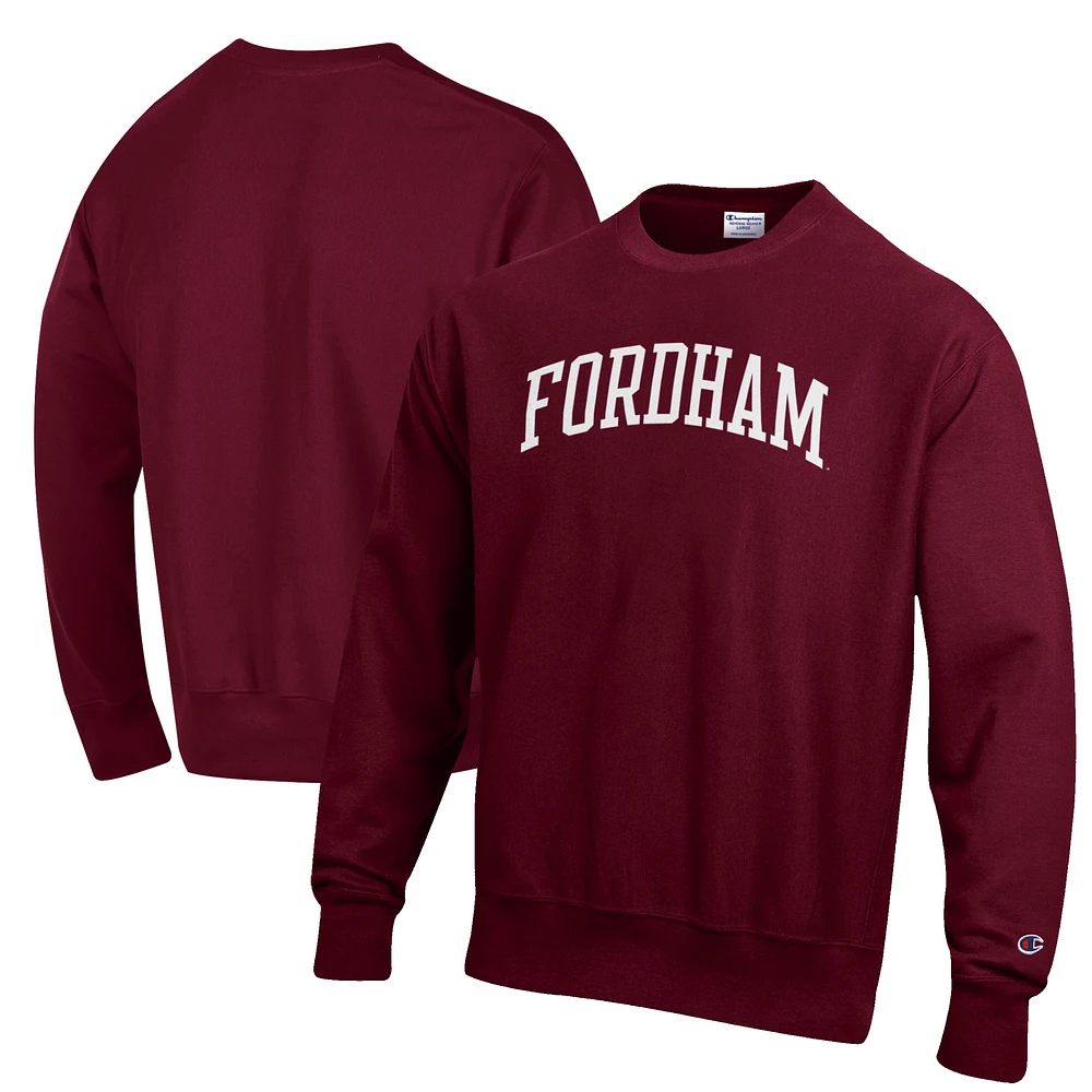 Men's Champion Maroon Fordham Rams Reverse Weave Fleece Crewneck Sweatshirt