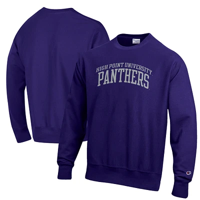Men's Champion Purple High Point Panthers Reverse Weave Fleece Crewneck Sweatshirt