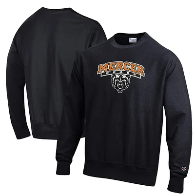 Men's Champion Black Mercer Bears Reverse Weave Fleece Crewneck Sweatshirt
