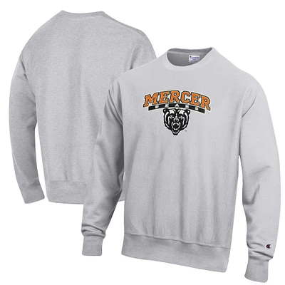Men's Champion Heathered Gray Mercer Bears Reverse Weave Fleece Crewneck Sweatshirt