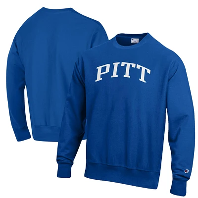 Men's Champion Royal Pitt Panthers Reverse Weave Fleece Crewneck Sweatshirt