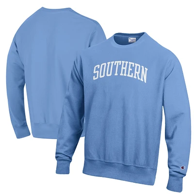 Men's Champion Light Blue Southern University Jaguars Reverse Weave Fleece Crewneck Sweatshirt