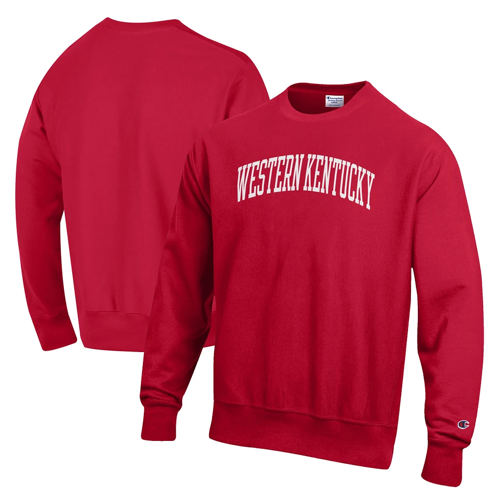 Men's Champion Red Western Kentucky Hilltoppers Reverse Weave Fleece Crewneck Sweatshirt