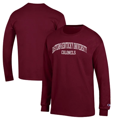 Men's Champion Maroon Eastern Kentucky Colonels Jersey Long Sleeve T-Shirt